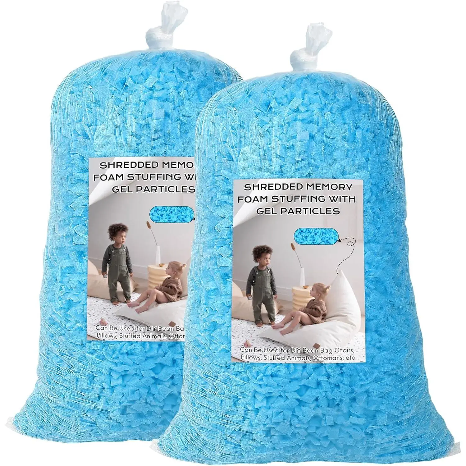 Bean Bag Filler, 12lbs Shredded Memory  Filling, Bean Bag Chair Filling Stuffing, Bean Bag Refill Insert, Punching Bag Filler, Pillow Filler Stuffing for Stuffed /Couch/ Bed/Coop