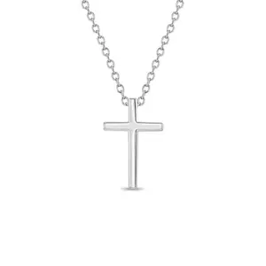 Small Cross 14mm Toddler/Kids/Girls Necklace Religious - Sterling Silver
