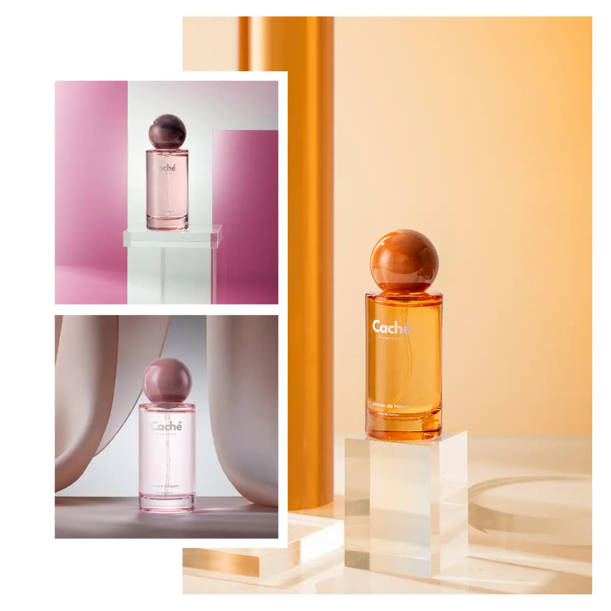 Caché Fragrance | Jasmin de Minuit + Ombre Élégant + Paris en Nuit | Floral Twilight Spectrum | Eau De Parfum (3 x 1.7oz / 50ml)