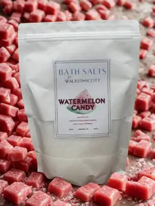 Walker Scott Watermelon Candy Bath Salts 20 Ounces - Refreshing Watermelon Scent for Luxurious Relaxation & Soothing Bath Experience