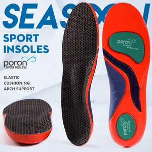 Poron Shock Absorption Insoles Flat Feet arch support Insole Heel Pain Relief Shoes Pad Cushioning