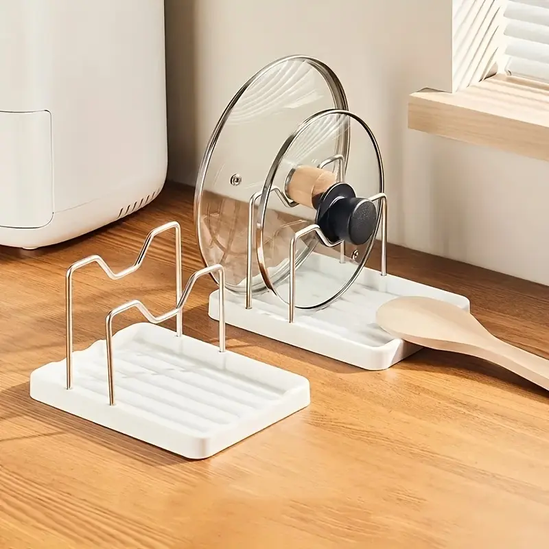 1pc Kitchen Storage Rack - Home Kitchenware Vertical Drainer for Lids, Spoons and Utensils