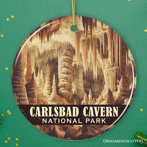 Intricate Carlsbad Caverns National Park Ornament, New Mexico Stalactite Cave Formations Christmas Gift and Underground Wonder Keepsake