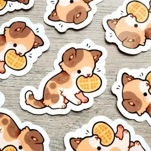 Waffle Cat Sticker Cat Sticker Kitten Sticker Cute Animal Sticker Laptop Sticker Vinyl Sticker