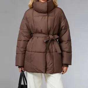 Belted Puffer Jacket |   Trendy Cinched-Waist Winter Coat |   Warm Stylish Essential in Multiple Colors 914