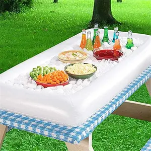 Inflatable serving bars ice buffet salad serving trays food drink holder cooler containers indoor outdoor bbq picnic pool party supplies cooler drain plug, ice tray food drink containers for summer par