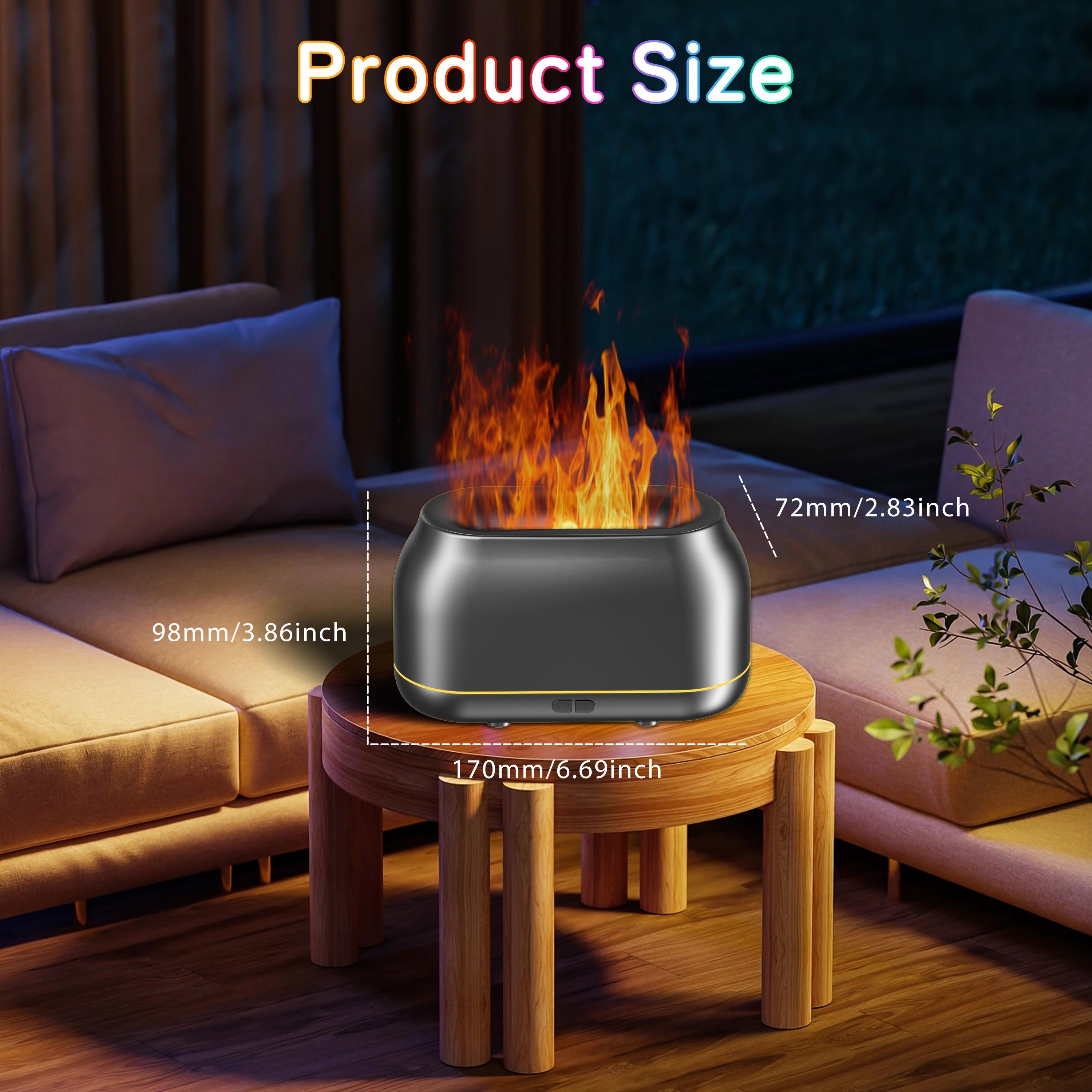 Colourful, safe, pulsating flame aroma diffuser, humidifier, with colour-changing feature