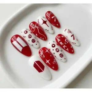 Handmade Kpop Inspired Press On Nails, Idol Fan Heart Star Design