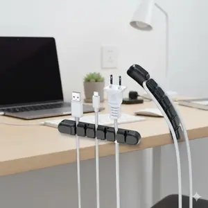 Cable Management Clips Reusable Silicone Cable Organizer USB Cord Holder Wire Wrap for Charger Data Cable Home Office Desk Accessories Storage Tool