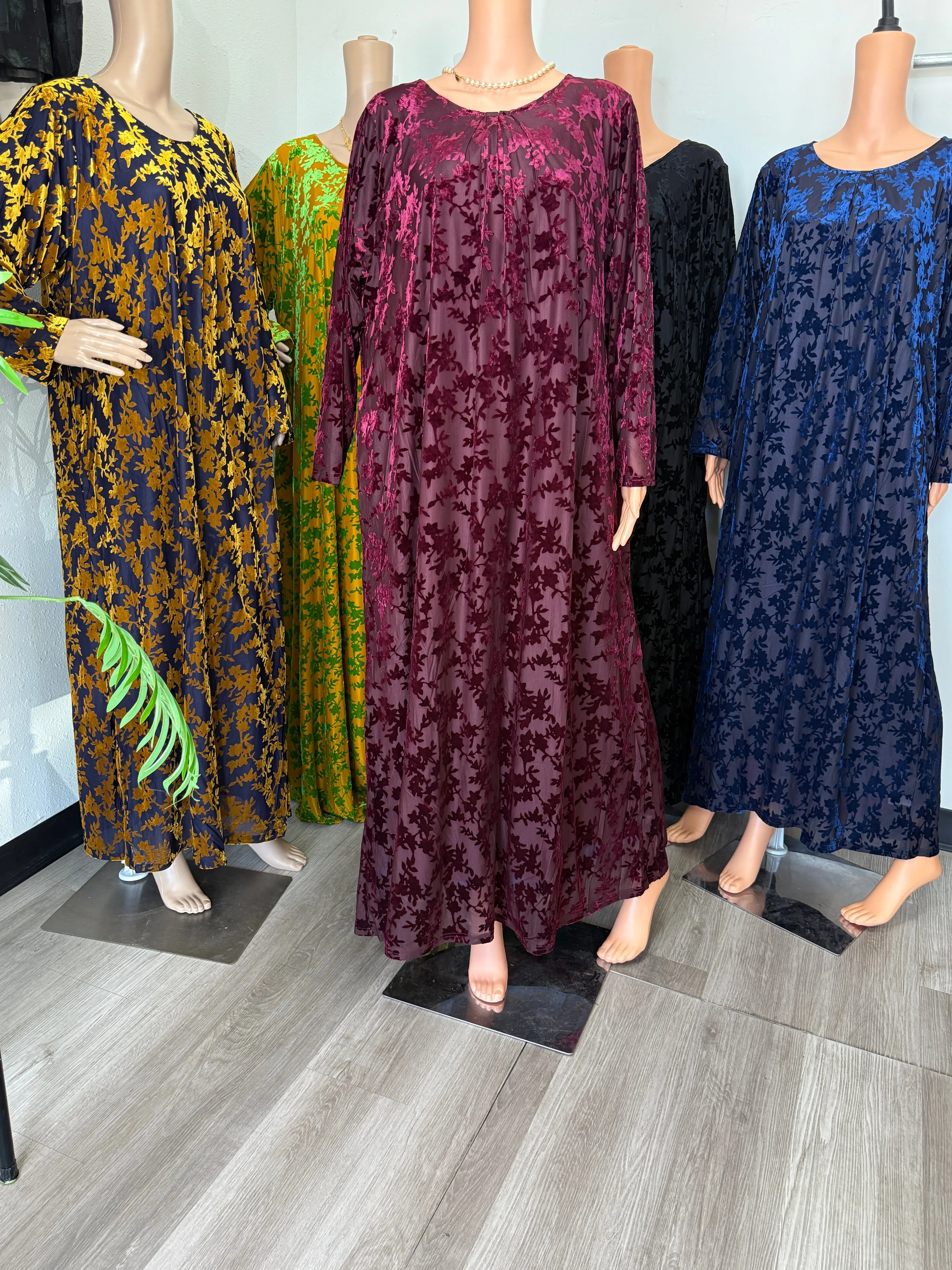 Noor Floral Velvet Dress