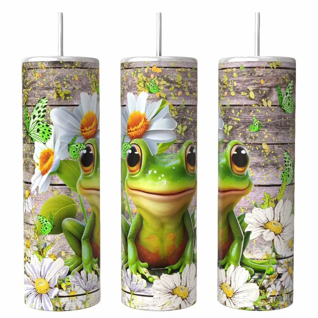 Frog 20oz skinny Tumbler Drinkware Insulated Lid Coffee Portable
