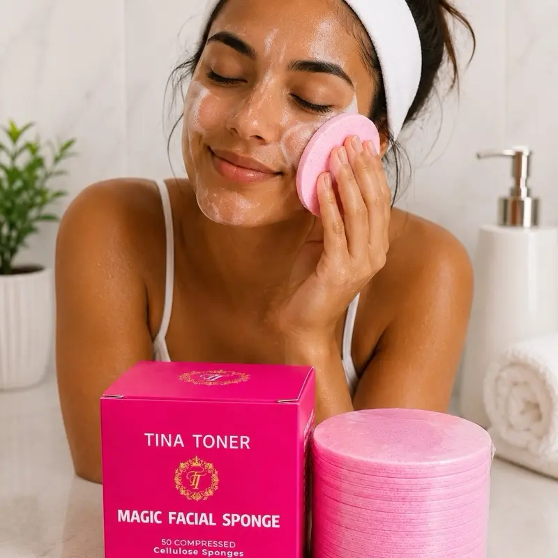 Exfoliating face Scrubber Loofah Pouf, Soft Bath Sponge for Face Cleansing, Beauty & Personal Care Bathing Accessory