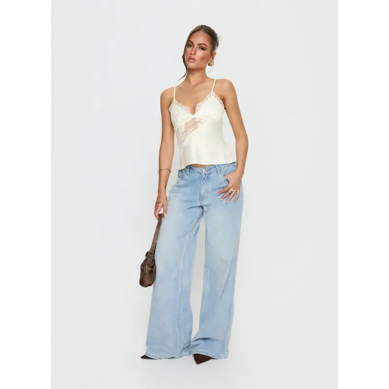 Annamari Lace Satin Cami Top Cream - TikTok Shop