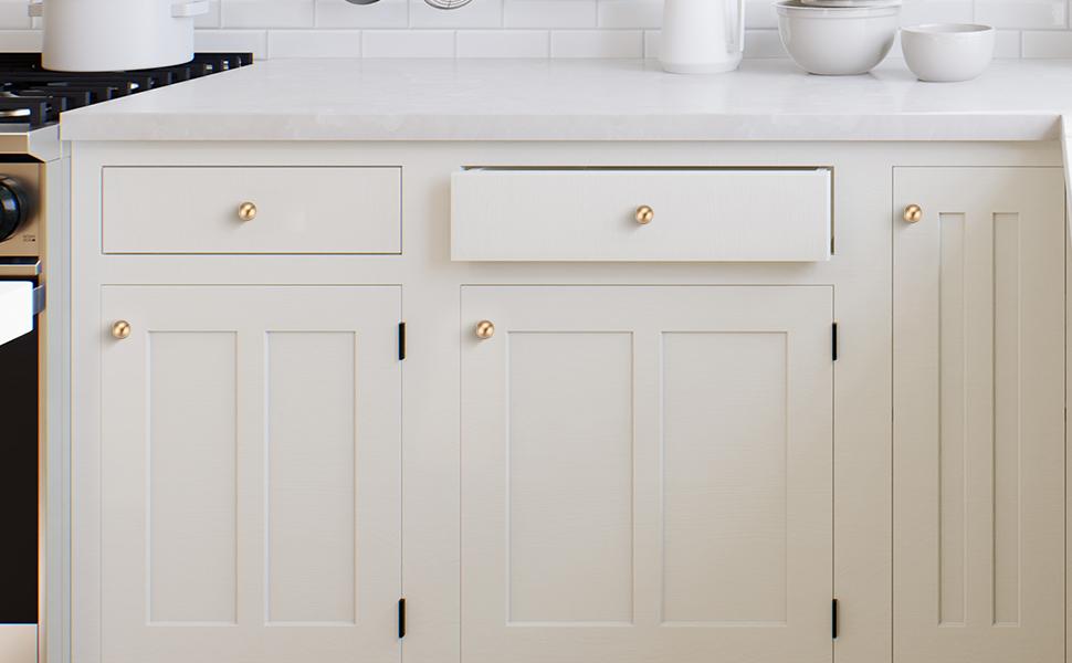 12 Pack Champagne Bronze Cabinet Knobs, Round Dresser Knobs, Ball Kitchen Cabinet Hardware, 0.95" Diameter