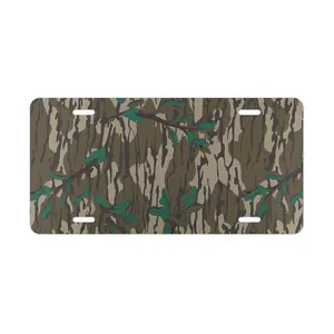 Original Greenleaf Green Leaf Everything Bottom Lands Camo Vanity Plate  - Vanity Plate with Camouflage Design