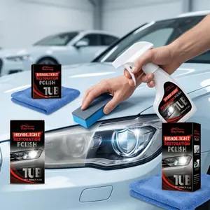 Car Headlight Maintenance Kit, 2 Bottles, Surface Oxidation Cleaning, Brightening and Transparency Improvement, Renovation Set
