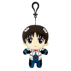 Evangelion New Movie - Shinji Ikari Nagisa (Plug Suit) Mini Plush w/ Hook Clip 4.5"H