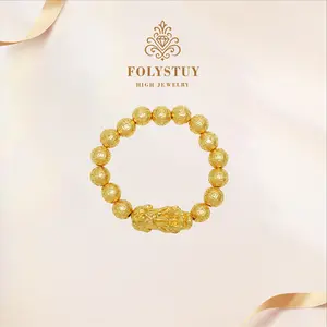 [The money beads are 10.3mm wide, PiXiu is 14mm wide, and the length is 31.8mm PiXiu coin bead bracelet]【FOLYSTUY(W178)】PiXiu coin bead bracelet - Exquisite Delicate Ornament for Any Occasion
