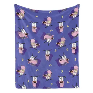 Northwest Cartoon Network  Courage The Cowardly Dog Silk Touch Throw Blanket Night Terrors Cow Print 60*80inch