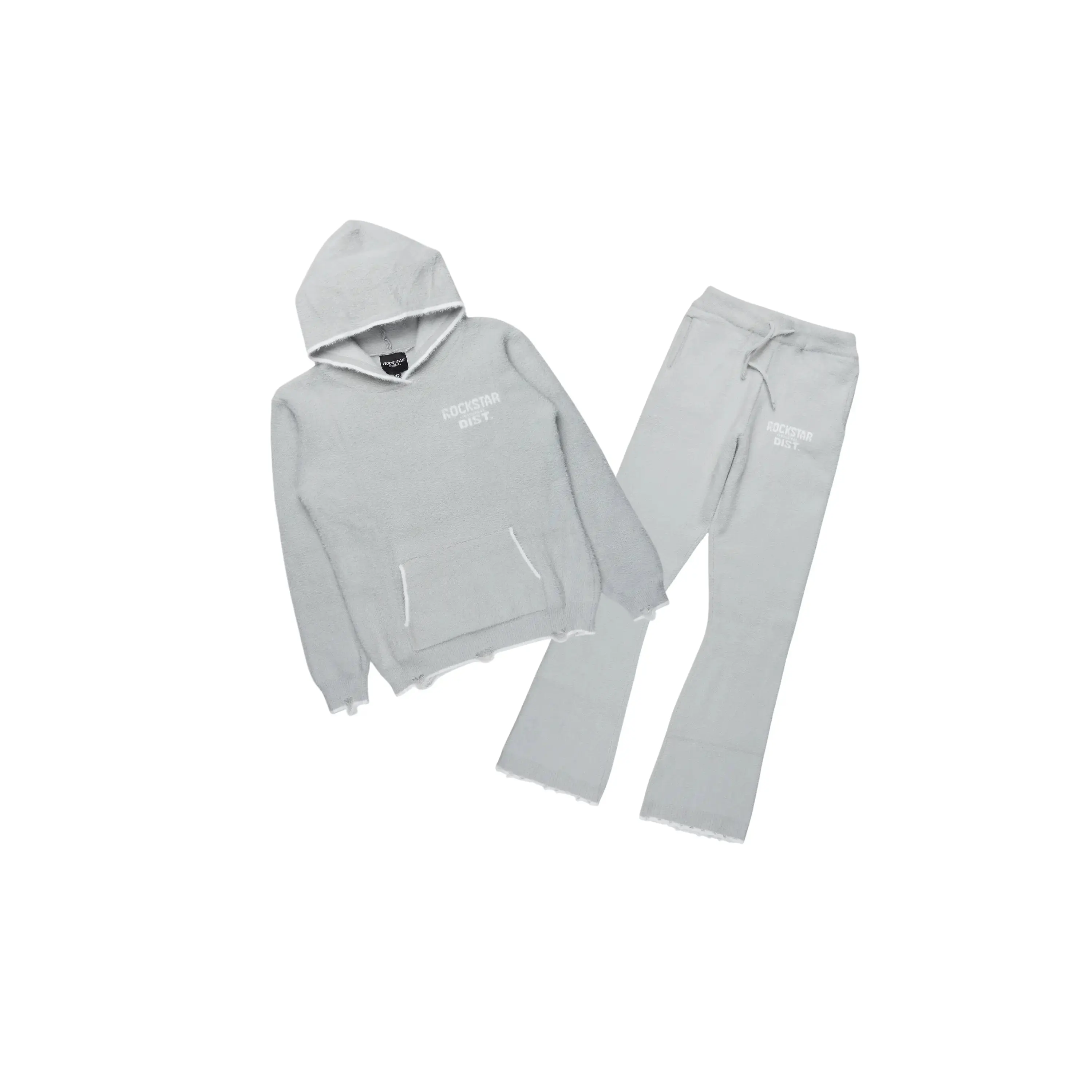 Girls Lake Mohair Grey Knit Track Set