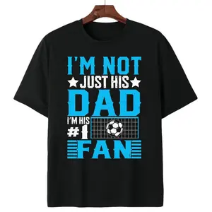 Proud Soccer Dad #1 Fan Quote T-Shirt Soccer Ball Graphic Tee for Dads of Young Athletes