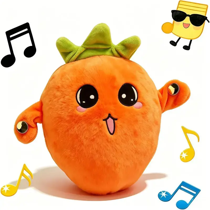 Interactive Music Plush Toy Set -Banana,Strawberry & Carrot Electric Plush Toys forParent-Child Interaction, Couples & FriendsPrank Toy, Valentine's Day & Easter Party FunGift for Kids & Adults stuffed animals cute girlygifts