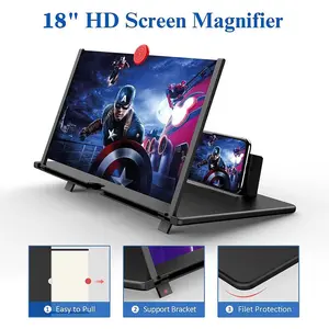 Mobile phone screen magnifier - 3D high-definition magnified screen projection device, suitable for movies, videos and games - Foldable mobile phone stand as well as screen enhancer - Supports all smartphones, suitable as a gift