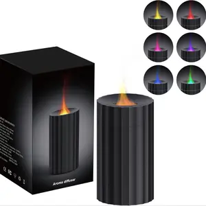 Aroma Diffuser, Essential Oils Diffuser with 7-color Night Light, Flame Diffuser, Waterless Automatic Shut-off Fragrance Oil Diffuser for Home Office, Aromatherapy Machine