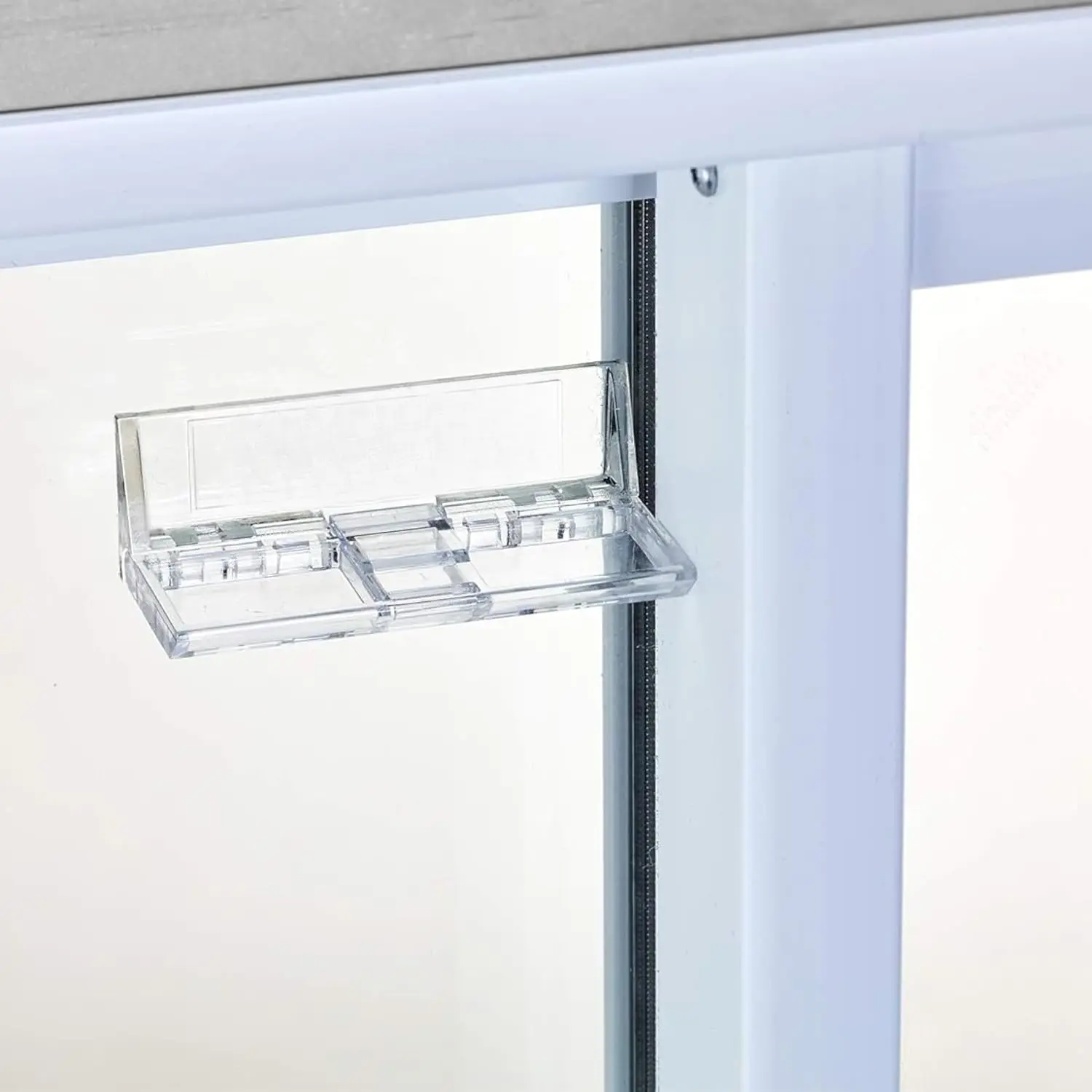 4-Pack Adhesive Synthetic Sliding Door & Window Locks, 3/8" Clearance, Adjustable Fit, Sturdy & Reliable, Easy to Install, Child-Proof, for Patio Doors