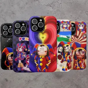 Pomni Phone Case - TADC Pomni Tough Case Jester Graphic Pattern Shockproof Protective Cover Compatible with iPhone X, 11, 12, 13, 14, 15, 16, 17 & Samsung