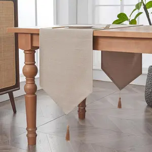 Style Waterproof Washable Table for Coffee Dresser Scarf Thanksgiving Christmas Wedding Home Use(Beige 14x118)