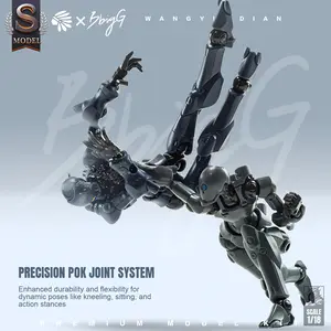 Dual-Pack 1/18 Scale Ultra-Detailed Articulated Figures Action Figures Robot Model Set, 3.75 Inch Sci-Fi Robot Assembly Kit with Weapons & Display Stand, Cyberpunk Desktop Decor Gift
