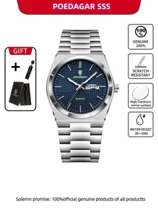 Men's Business Round Dial Analog Luminous Quartz Watch, Fashion Waterproof Watch for Party, Daily Clothing Decor, Trendy All-match & Exquisite Watch for Birthday Gift, Stainless Steel Watch, Business Fashion Watches