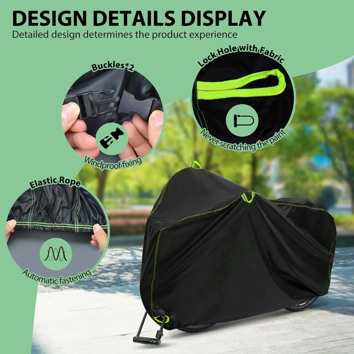 Motorcycle Cover Motorbike Waterproof Sunproof Sunshade Cover Portable Outdoor Electric Scooter Protector, Durable Rain Protection Car Accessories