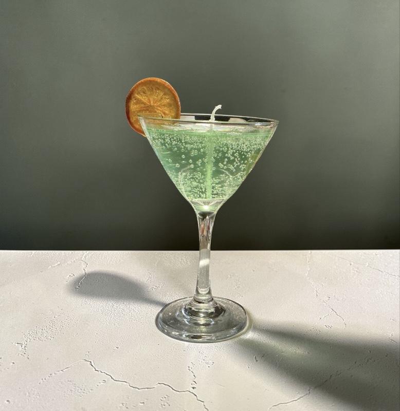 Martini Cocktail candle, Natural gel wax candle, Candle gift for Mother’s Day, Party favor candle, Unique gift