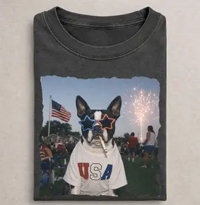 Comfort Color Patriotic Boston Terrier Shirt, 4th of July Tee, Funny American Boston Shirt, Independence Day Shirt, Retro USA Meme Tee, America 250 Tee, Simple Style, Go-To Outfit, No Thinking Needed