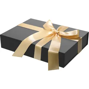 Box 11.5 x 8.2 x 2.3 In  Boxes for Presents  Closure,  Boxes with  for Presents Birthday Luxury  T-shirts Gloves Scarves Books Clothes Candy,  Wrap - Black