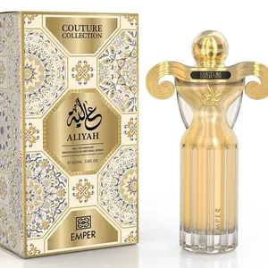 Emper Aliyah Couture Collection Emper Eau de Parfum 3.4oz Made in UAE 100ml Perfume Bottle with Gold Design
