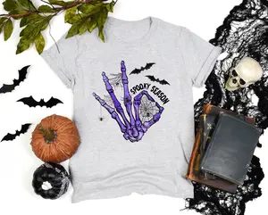 Skeleton Hand Sign Spooky Season Shirt, Halloween Bat Shirt, Spooky Vibes Shirt, Spooky Halloween Shirt, Halloween Costume Shirt Unisex Tee spooky shirt snoopy shirt