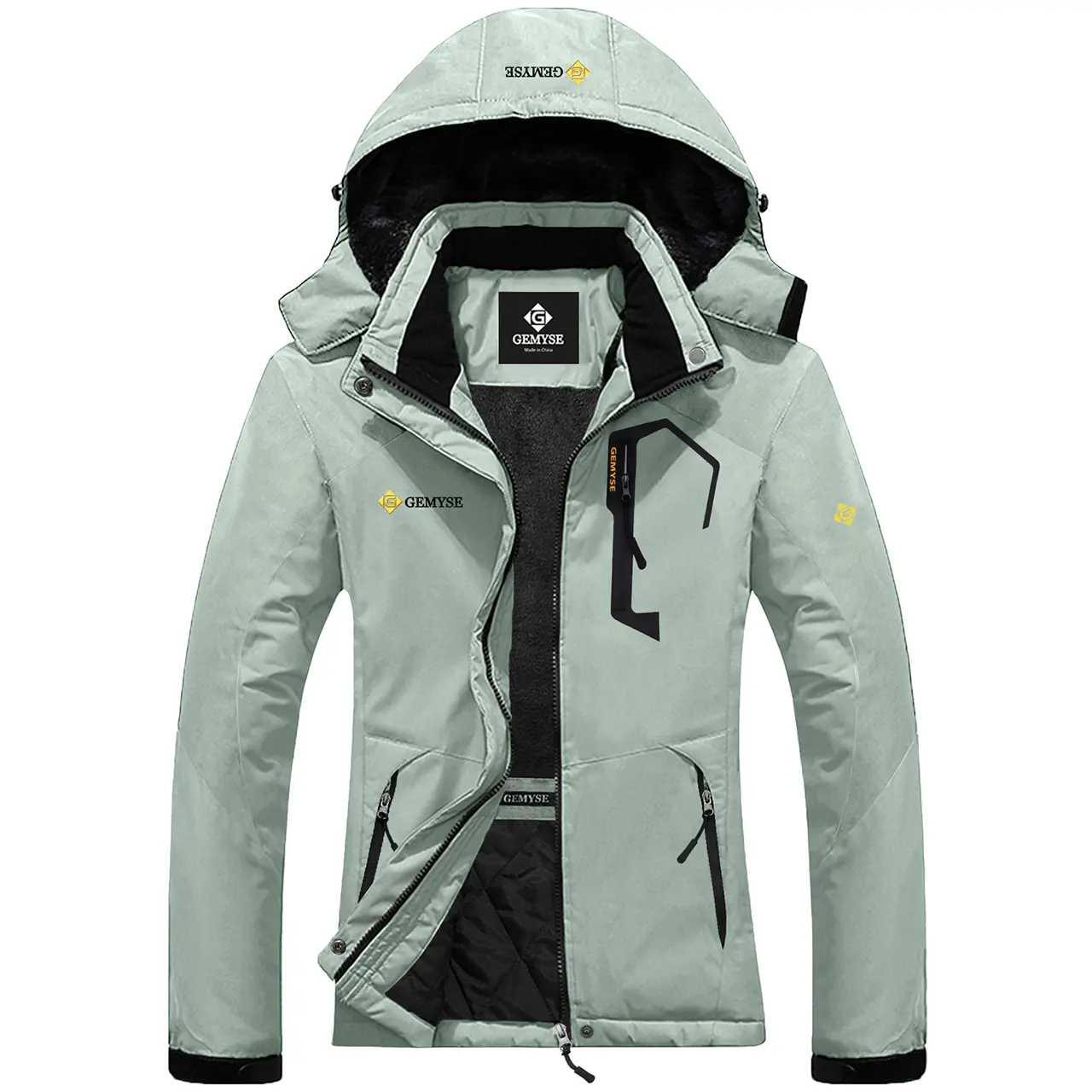GEMYSE Women's Mountain Ski Snow Jacket - Premium Outdoor Apparel, Full-Sleeve, Cotton Fabric, Fitted Cut, Water-Wind Res Winter Outerwear