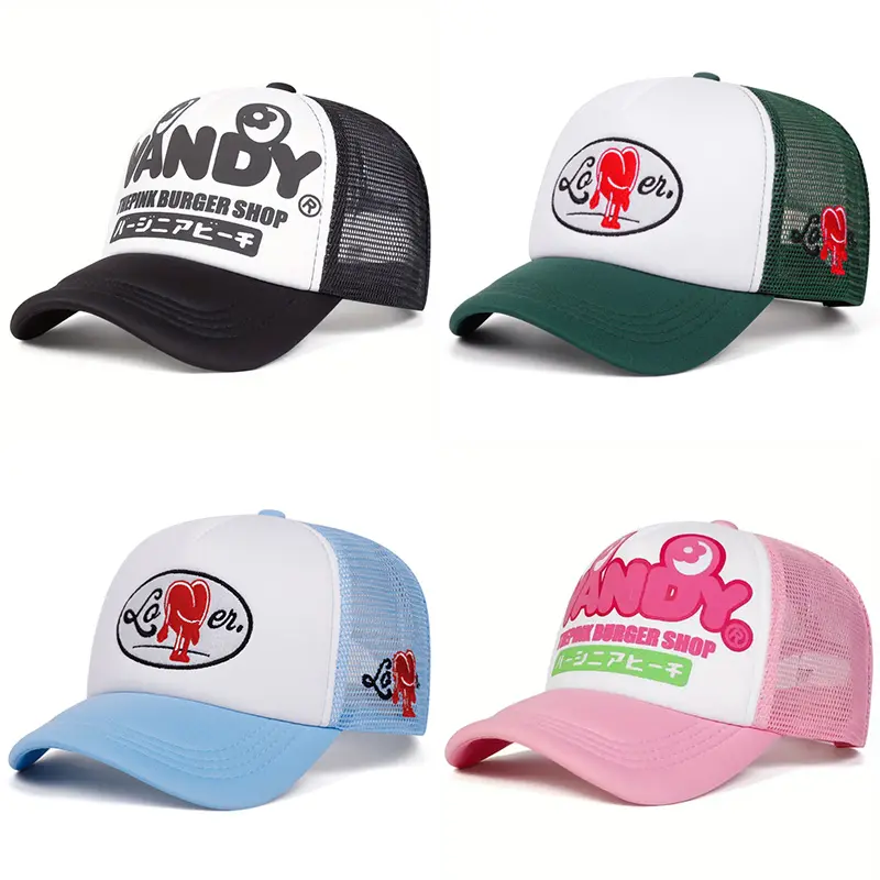 NEW HATS Cute letter printing Embroidered Hip Hop Breathable Unisex Baseball Cap Trucker Cap For Women And Men Casual Outing Hat Outdoor Activities Adjustable Snapback Cap