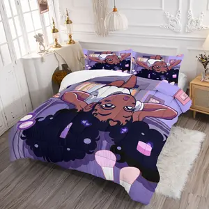 Black Girl Printed Comforter Set, A Comforter and 1/2 Core-Free Pillowcase, The Style is Trendy, Warm and Full of Life, A Bedding Gift for Female Images, Soft and Comfortable Bedroom Bedding, Bed Blanket