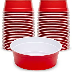 Red Party Cup Bowls-Large Disposable Plastic Bowls-22 oz or 60 oz
