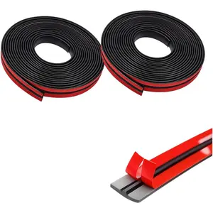 2 count 13 FT  Weather Stripping, T Shape Rubber  Front Rear Windshield Seal Strip, Self Adhesive Automotive Leak Sound Proofing Weatherstrip Accessories, Universal Fit
