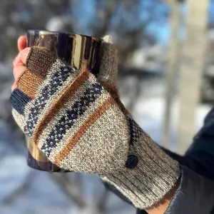 Soft and Warm Hand-Knitted Mitten Gloves | Chic Alpaca Fashion Gloves | Snowboard Alpaca Gloves | Hypoallergenic Gloves | Alpaca Knit Gloves