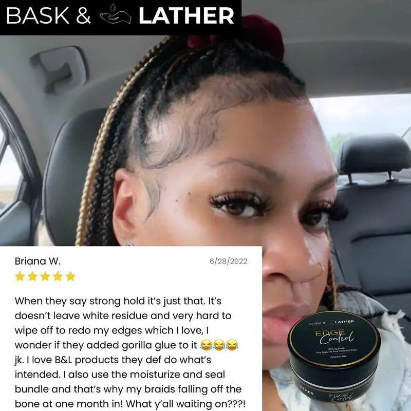 STRONG HOLD- THICK EDGES- EDGE CONTROL BASK AND LATHER Gel Haircare strong  edge 2