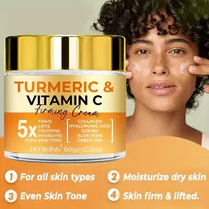 Turmeric & Vitamin C Skin Firming Cream — Lasting hydration, Improve skin firmness & even out uneven tone; Suitable for all skin types, Hyaluronic Acid, Collagen, Jojoba Oil and Vitamin E