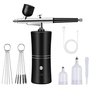 Airbrush Nail Art Painting with Compressor Portable Air Brush For Nail Art High Pressure Nano Oxygen Injector Nail Face Airbrush Kit