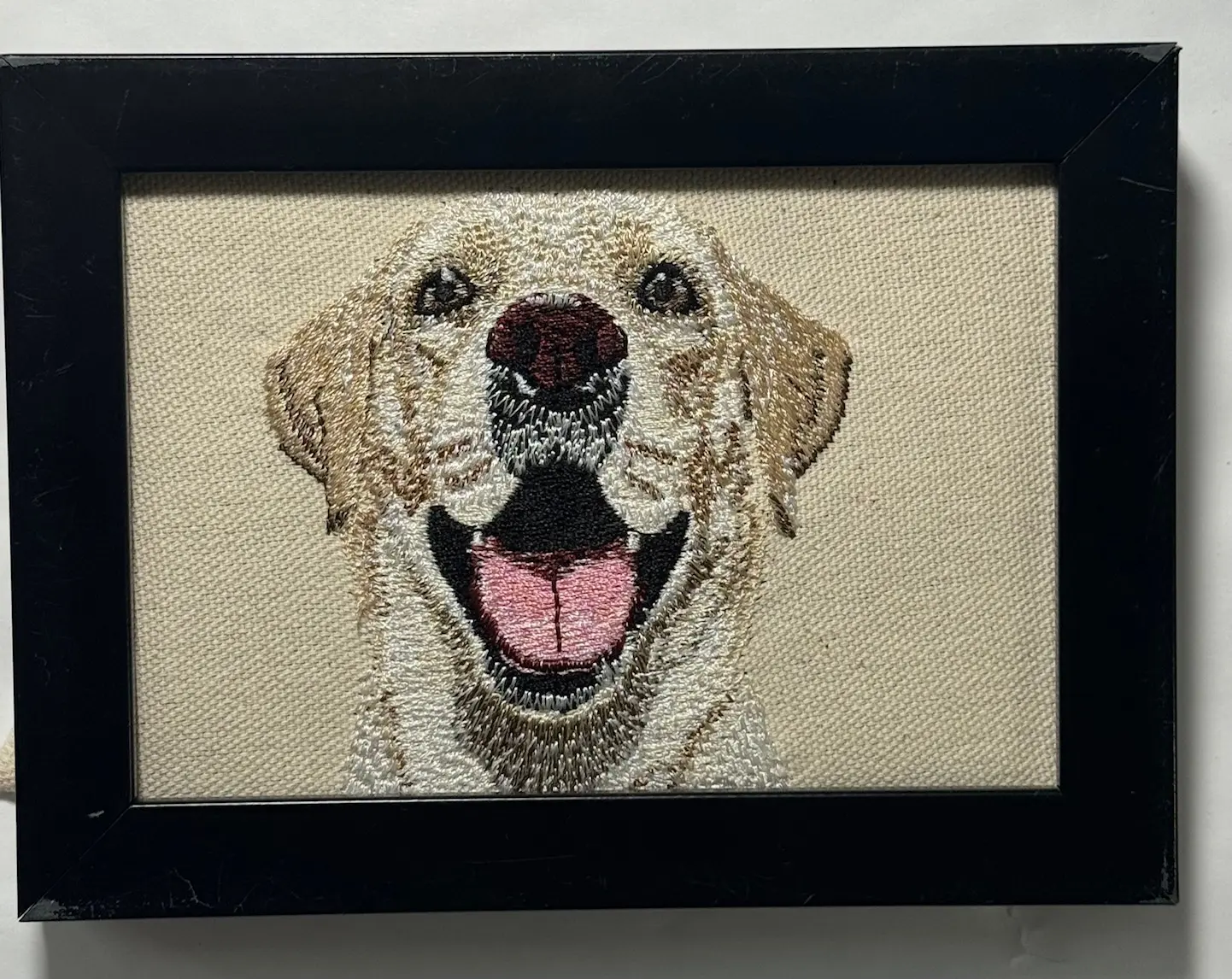Labrador Retriever Machine-Embroidered Framed Plaque, Artistic Room Ornaments, Unique Canine Home Office Tabletop Decor, Other Dog Breeds & Designs Available