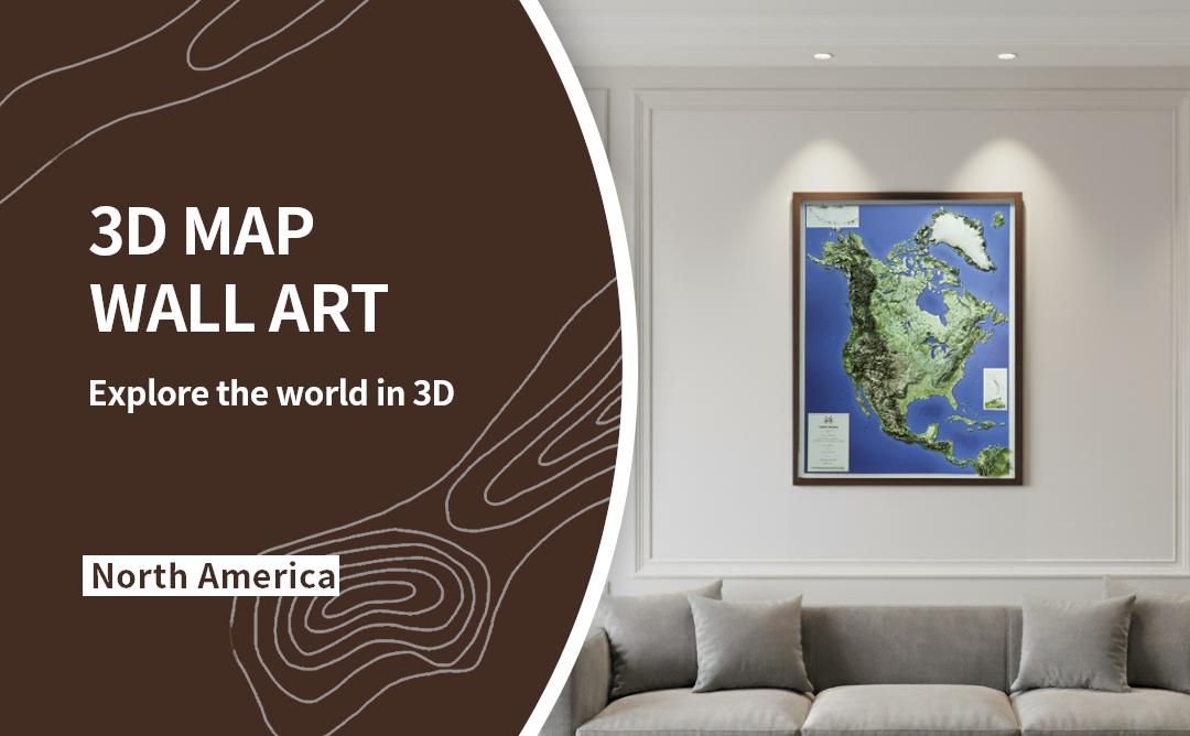 North America 3D Relief Map